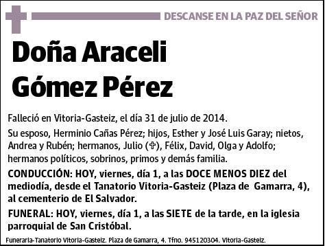 GOMEZ PEREZ,ARACELI