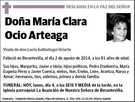 OCIO ARTEAGA,MARIA CLARA