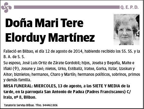 ELORDUY MARTINEZ,MARI TERE