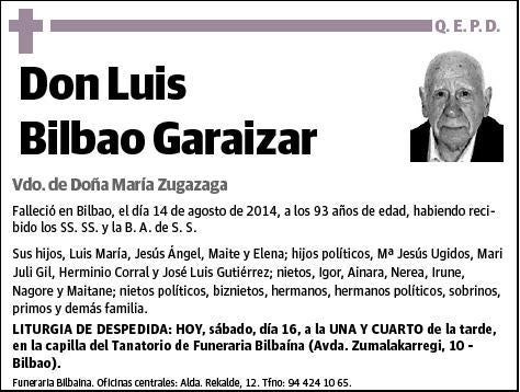 BILBAO GARAIZAR,LUIS