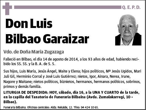 BILBAO GARAIZAR,LUIS