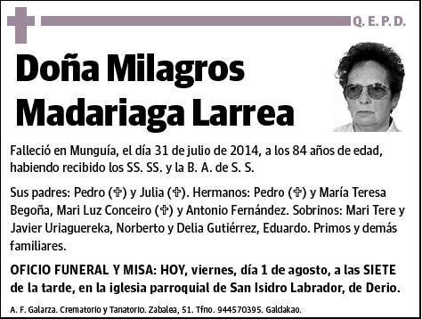 MADARIAGA LARREA,MILAGROS