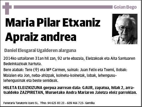 ETXANIZ APRAIZ,MARIA PILAR