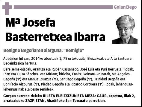 BASTERRETXEA IBARRA,Mª JOSEFA