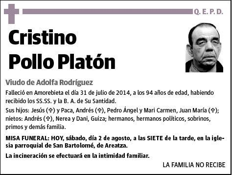 POLLO PLATON,CRISTINO