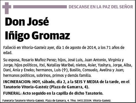 IÑIGO GROMAZ,JOSE