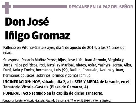 IÑIGO GROMAZ,JOSE