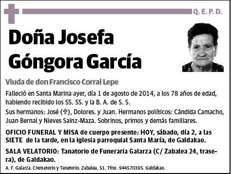 GONGORA GARCIA,JOSEFA