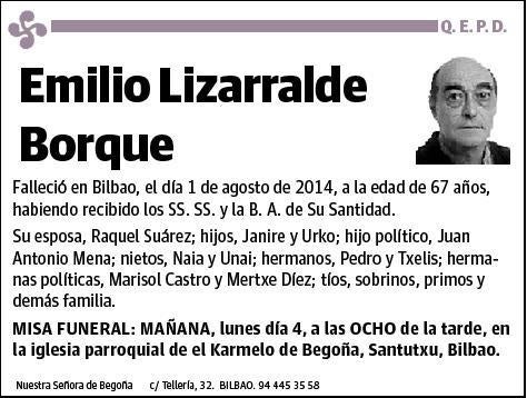 LIZARRALDE BORQUE,EMILIO