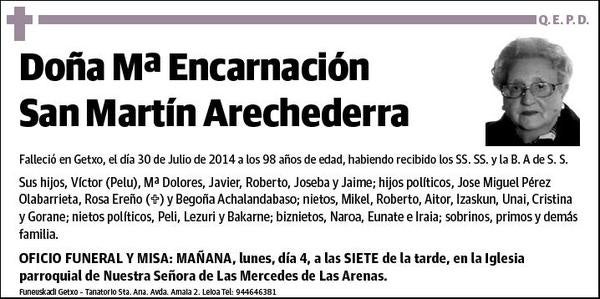 SAN MARTIN ARECHEDERRA,MARIA ENCARNACION