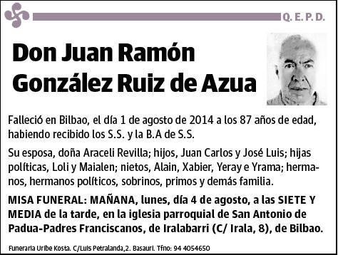 GONZALEZ RUIZ DE AZUA,JUAN RAMON