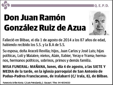 GONZALEZ RUIZ DE AZUA,JUAN RAMON