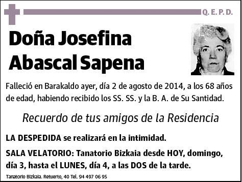 ABASCAL SAPENA,JOSEFINA