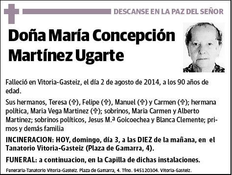 MARTINEZ UGARTE,MARIA CONCEPCION