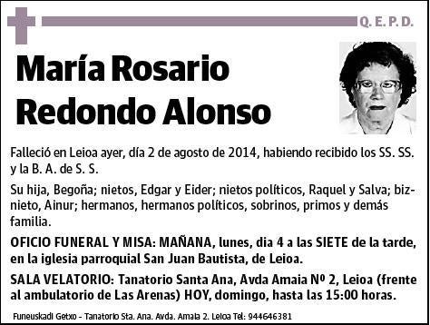 REDONDO ALONSO,MARIA ROSARIO