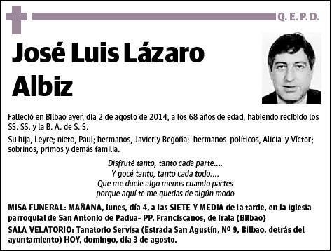 LAZARO ALBIZ,JOSE LUIS