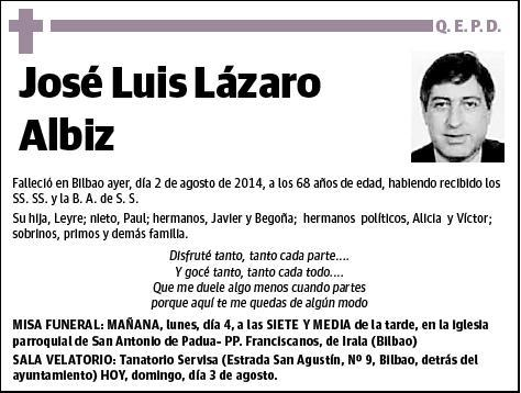 LAZARO ALBIZ,JOSE LUIS