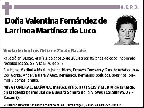 FERNANDEZ DE LARRINOA MARTINEZ DE LUCO,VALENTINA