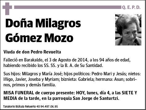 GOMEZ MOZO,MILAGROS