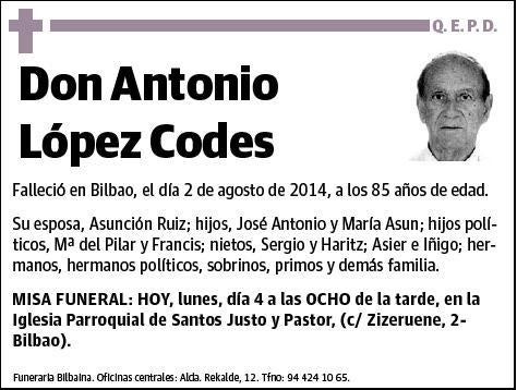 LOPEZ CODES,ANTONIO