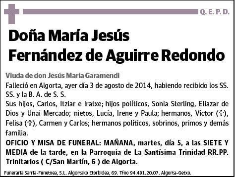 FERNANDEZ DE AGUIRRE REDONDO,MARIA JESUS