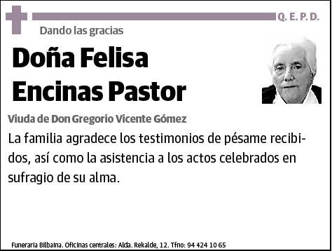 ENCINAS PASTOR,FELISA