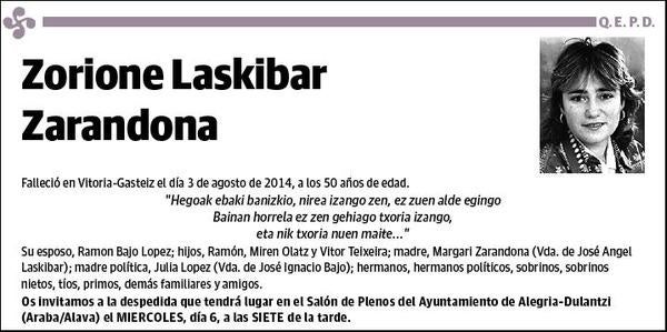 LASKIBAR ZARANDONA,ZORIONE