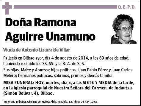 AGUIRRE UNAMUNO,RAMONA