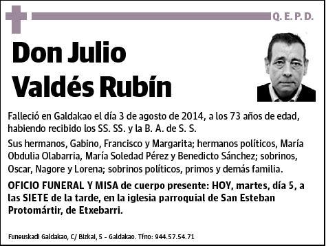 VALDES RUBIN,JULIO