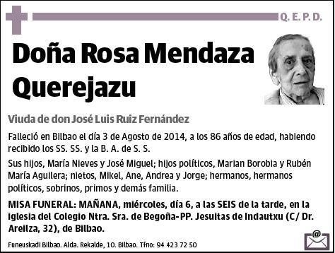 MENDAZA QUEREJAZU,ROSA