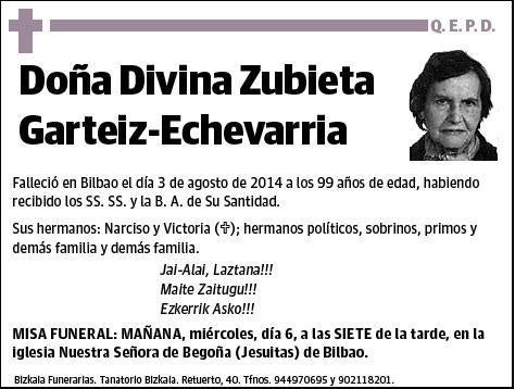 ZUBIETA GARTEIZ-ECHEVARRIA,DIVINA