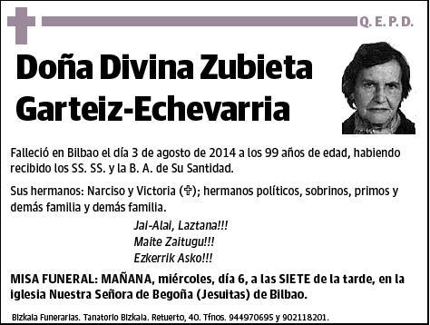 ZUBIETA GARTEIZ-ECHEVARRIA,DIVINA