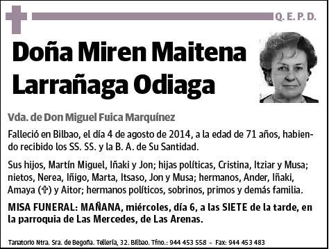 LARRAÑAGA ODIAGA,MIREN MAITENA