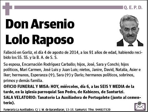 LOLO RAPOSO,ARSENIO