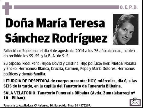 SANCHEZ RODRIGUEZ,MARIA TERESA