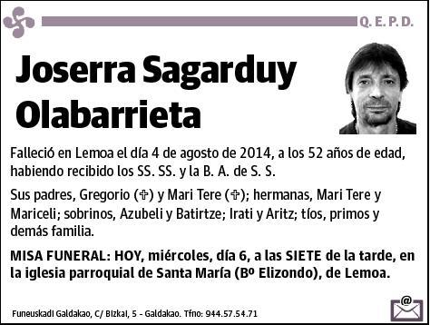 SAGARDUY OLABARRIETA,JOSERRA