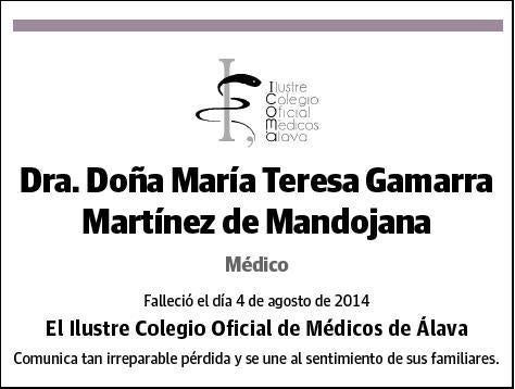 GAMARRA MARTINEZ DE MANDOJANA,MARIA TERESA