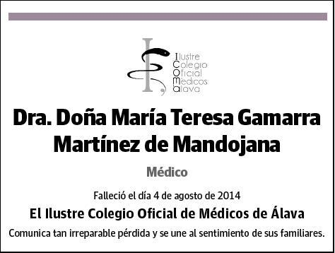 GAMARRA MARTINEZ DE MANDOJANA,MARIA TERESA