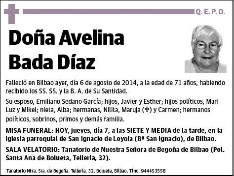 BADA DIAZ,AVELINA