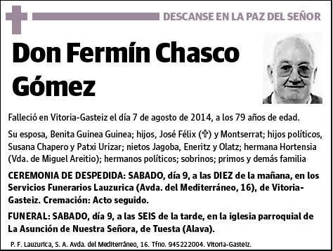 CHASCO GOMEZ,FERMIN