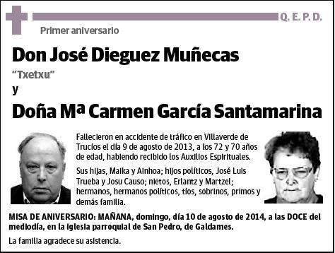 DIEGUEZ MUÑECAS Y Mª CARMEN GARCIA SANTAMARINA,JOSE