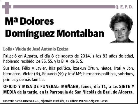 DOMINGUEZ MONTALBAN,MARIA DOLORES