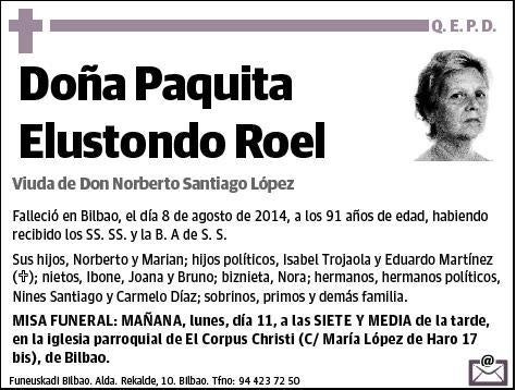 ELUSTONDO ROEL,PAQUITA