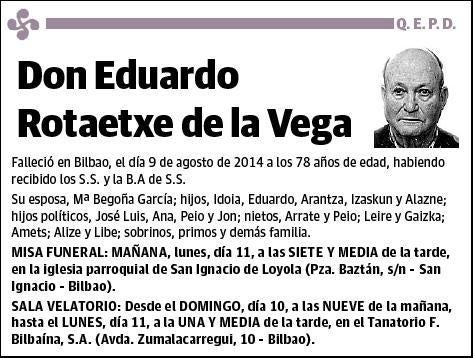 ROTAETXE DE LA VEGA,EDUARDO