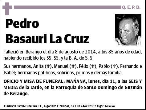 BASAURI LA CRUZ,PEDRO