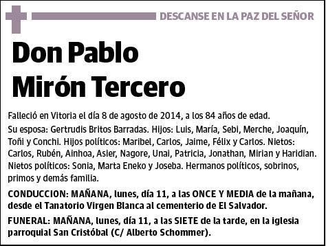 MIRON TERCERO,PABLO