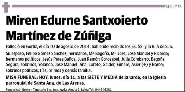 SANTXOIERTO MARTINEZ DE ZUÑIGA,MIREN EDURNE