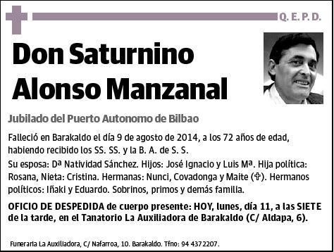 ALONSO MANZANAL,SATURNINO