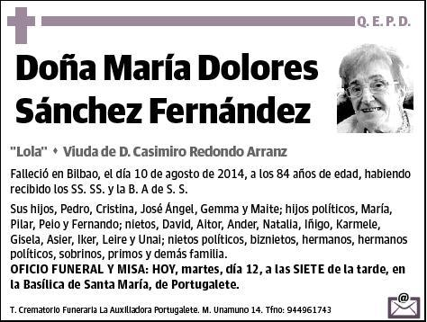 SANCHEZ FERNANDEZ,MARIA DOLORES