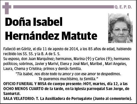 HERNANDEZ MATUTE,ISABEL